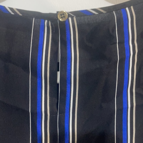 NWOT black/blue stripe blouse - Picture 5 of 5